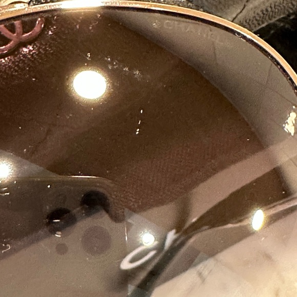 Chanel Silver Frame with Black Leather Arm Sunglasses - Picture 13 of 16